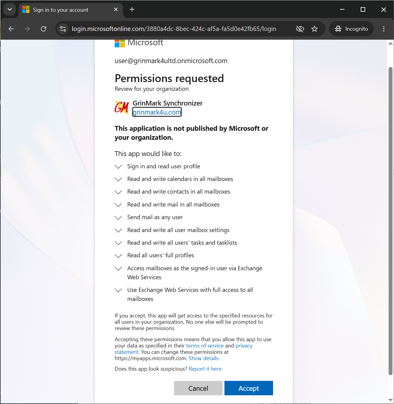 Accept consent