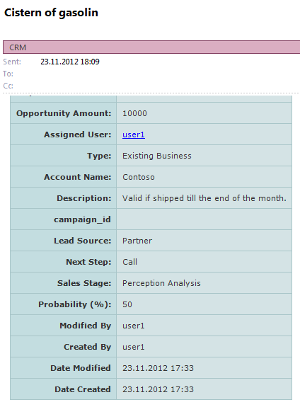 Opportunity email